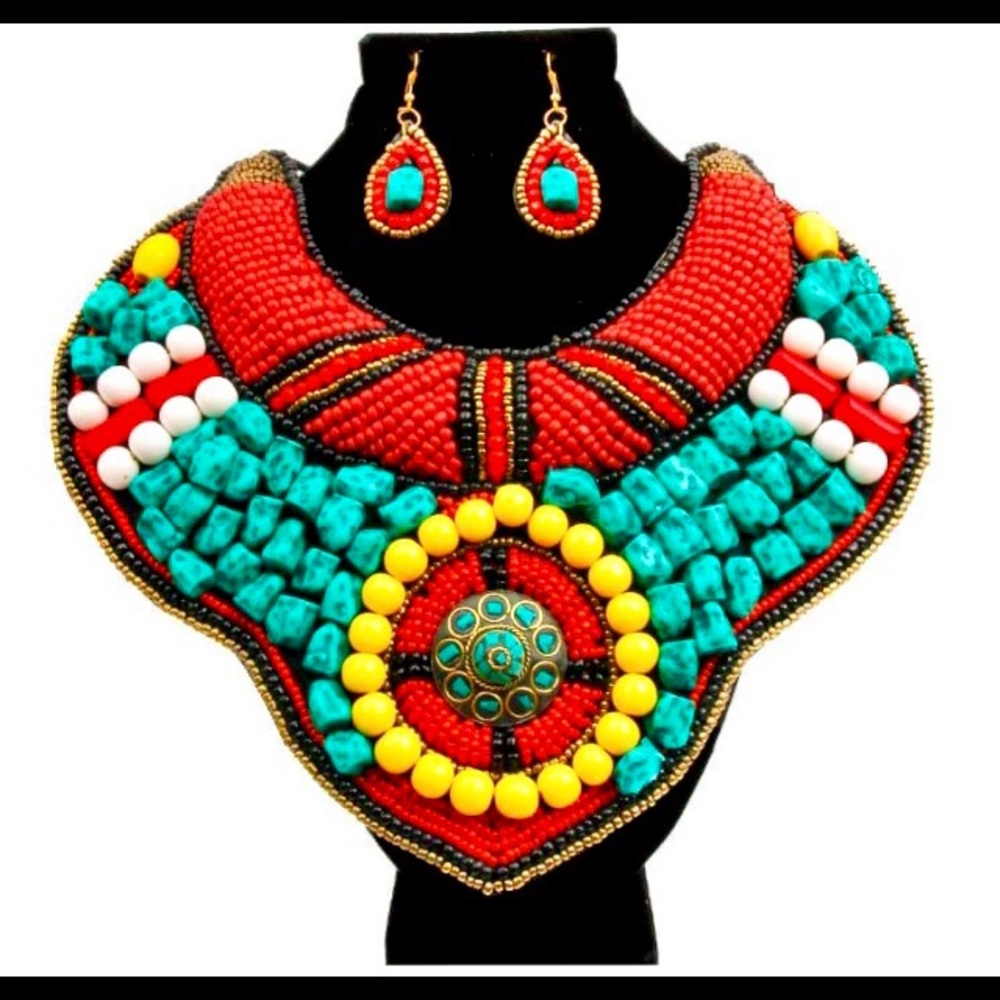 Tribal Necklace. Chunky Necklace. African Necklace
